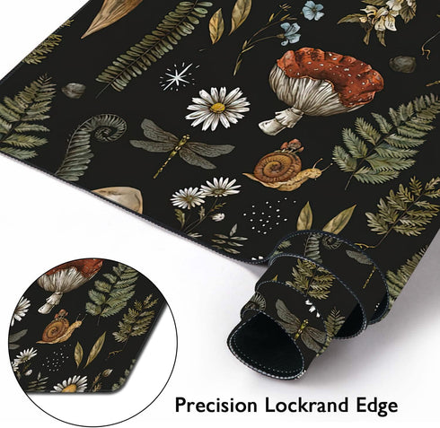 Vintage Mushroom Large Mouse Pad, Extended Gaming Mouse Pad Waterproof Desk Mat with Stitched Edge, Non-Slip Base,