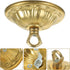 3.46X3.46X0.59in Homoyoyo Antique Style Cast Brass Canopy Light Cover Plate with Chandelier Hook