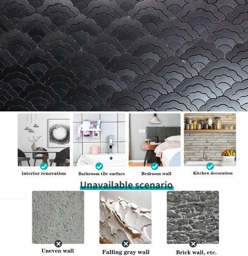 XUANINY 7-Sheet Peel and Stick Metal Backsplash Tiles, Self Adhesive Aluminum Mosaic 3D Wall Sticker for Kitchen Decor