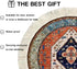Antdean Round Persian Style Carpet Mouse Pad Vintage Miniature Bohemian Rug Desk Pad, Non-Slip Computer Mouse Mat