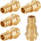 5-Pack Brass Press Fitting Adapter, 3/4" PRESS x 3/4" PEX-A Coupling