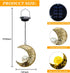 Solar Garden Hanging Moon Lights Outdoor Decor,Metal Lanterns Art Decorations for Outside Yard Lawn Patio Wall Fences