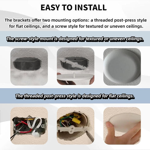 GeegAcc 3Pcs CP3540 3.5-4 Inch Round Ceiling Cover Plate for Electrical Box - Paintable White Hole Cover to Conceal