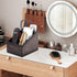 PU Leather TV Remote Control Holder with 3 Compartments, Nightstand Caddy Organizer, Storage Box for Media Accessories