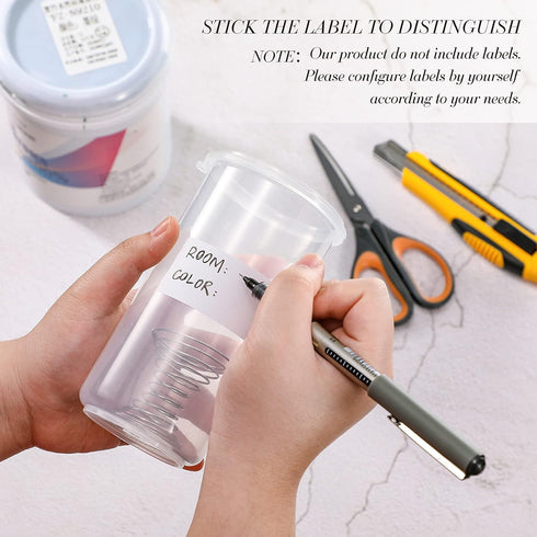 Touch up Paint Storage Containers - 4 Pack Airtight Cups with Lids and Stainless Steel Mixing Ball, 13 oz