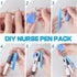 Nurse pen set include 6 pieces Tip Highlighter 6 pieces Permanent Marker Pen And 6 pieces Retractable Ball Pen Pack With 6 pieces Nurse Badge Clip Retractable ID Name Reels 24 Pieces