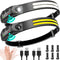 LED Headlamp Rechargeable 2PCS, 230 COB Super Bright Head Lights for Work, Hiking, Running, Camping Gear