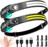 LED Headlamp Rechargeable 2PCS, 230 COB Super Bright Head Lights for Work, Hiking, Running, Camping Gear