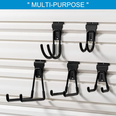 Slatwall Hooks, Heavy Duty Garage Slatwall Accessories, Slatwall Panel Hooks Assortment, Black (16 Pack)