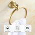 Antique Brass Towel Ring Hanger, Hand Towel Holder for Bathroom Kitchen Accessories, Wall Mounted Pattern Carving Design