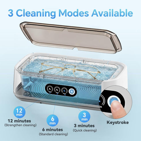 49KHz 3 Strap,Dentures,Retainers,Coins,Earring,650ML 304 Ultrasonic Jewelry Cleaner Machine: Ultrasonic Cleaner