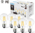 LVWIT A19 LED Vintage Filament Bulb, 6 Pack, Dimmable 7W (60W Equivalent), 2700K Warm White, 800 Lumens