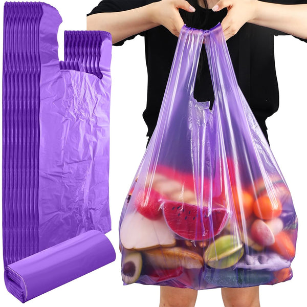 Dunzoom 180 Pcs Large Plastic Shopping Bags with Handles Bulk, Jumbo T-shirt Bags