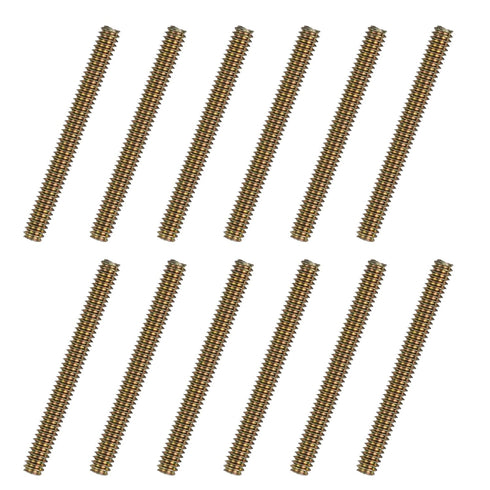 uxcell 12pcs Fully Threaded Rods 1/4x2-1/2" Carbon Steel All Thread Studs for Furniture and Garden Railing Assembly