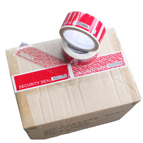 TamperSeals Group - 1 Roll Precut Serial Numbered Red Tamper Evident Security Tape, 48mm x 50m
