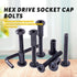 Swpeet 25Pcs M6x45mm Carbon Steel Black Hex Drive Socket Cap Bolts, Barrel Nuts Assortment Kit with Allen Wrench