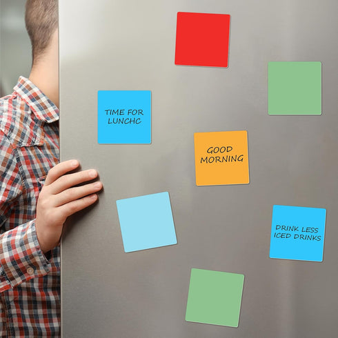 Crtiin 24 Pack Dry Erase Sticky Notes, Colorful 3 x 3 Inch, Reusable Whiteboard Stickers with 2 Markers