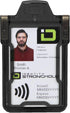 Identity Stronghold Secure RFID Badge Holder for 1 Card, Heavy Duty Hard Plastic, Black