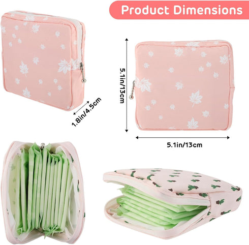 Abeillo 3Pcs Sanitary Napkin Storage Bags Menstrual Cup Pouches Nursing Pad Holder Tampon Bags Portable Period Bag
