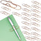 Multifunctional 20 Pcs Rose Gold Pen Clips, Portable Large Size Paper Clips for Notebooks and Journals