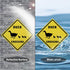 GLOBLELAND Duck Crossing Sign, 10x10 inch Aluminum Caution Sign, UV Protected Reflective Waterproof