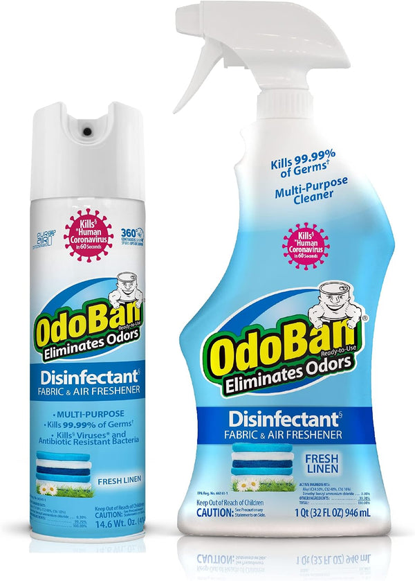 OdoBan Ready-to-Use Disinfectant and Harsh Aroma Eliminator, Cleaner and Fabric/Air Freshener, Set