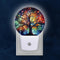 Round LED Night Lights Lamp with Dusk to Dawn Sensor, Vibrant Tree