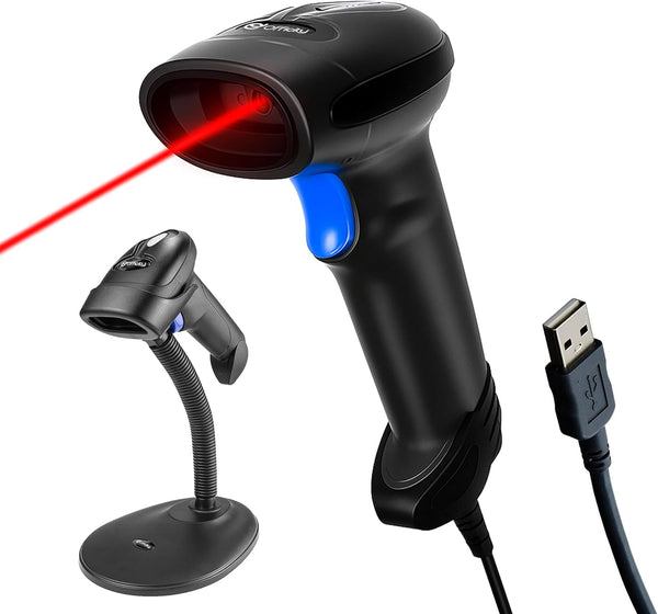 Generic Barcode Scanner with Stand, Code Reader with 1MP Image Sensor, 2D Barcode