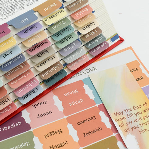 75 VANRA Bible Tabs for Women and Man Boho Theme Bible Index Tabs for Study Bible Morandi Laminated Bible Tabs for Old