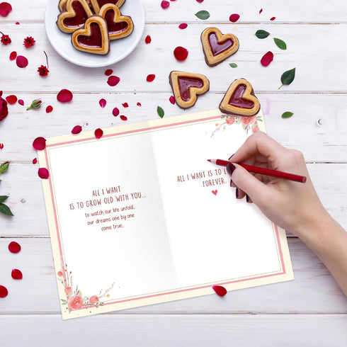 RollupJoy Romantic Mother's Day Card for Wife, Sweet Anniversary Card for Husband Wife, Birthday Cards Gifts