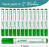 Permanent Markers, Chisel Tip, Green, Quick Drying Ink, Works on Paper, wood, Plastic, metal and Glass, Great for Home, Office and School use by EXTRIC