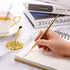 Outus 2 Pieces Wedding Pens for Guest Book Signing, Metal Hollow Round Holder Stand Set for Wedding Supplies