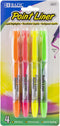 BAZIC Pen Style Liquid Highlighters, Cushion Grip, 3 Per Pack (2317-24P)