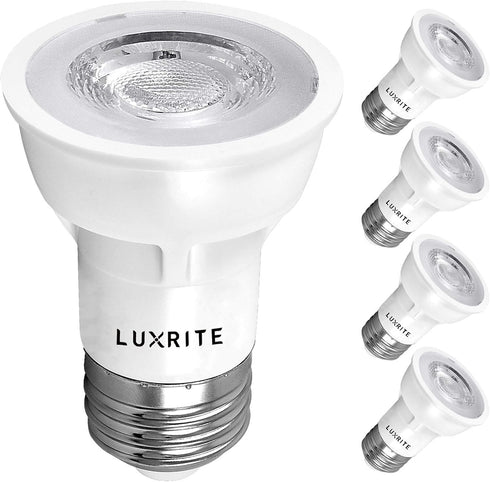 LUXRITE PAR16 LED Bulb, 5.5W (50W Equivalent), 4000K Cool White, 450 Lumens, Dimmable, 4 Pack