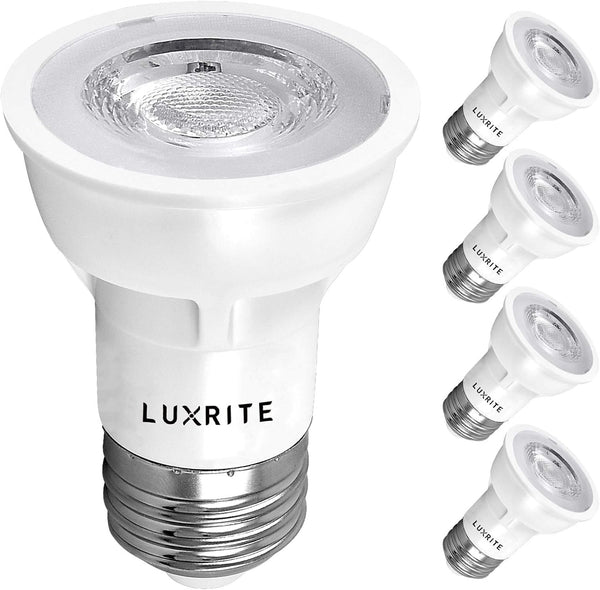 LUXRITE PAR16 LED Bulb, 5.5W (50W Equivalent), 4000K Cool White, 450 Lumens, Dimmable, 4 Pack