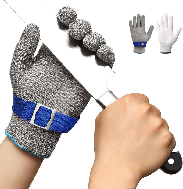 Schwer ANSI A9 Cut Resistant Glove, Food Grade Stainless Steel wire Mesh