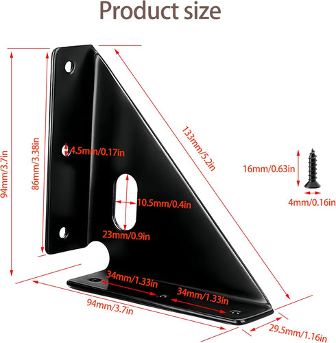4 Gusset Pcs Heavy Duty Joints, Trapezi Corner Code, Bracket Corner Brace Bracket Fasteners, Furniture Shelf Support
