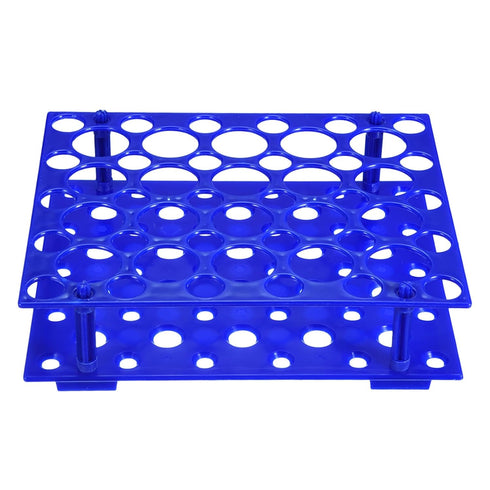 YOKIVE Polypropylene Test Tube Rack Holder, 50-Sockets for 0.5ml, 1.5ml, 1.8ml, 10ml, 15ml, 50ml Lab Test Tube (Purple)