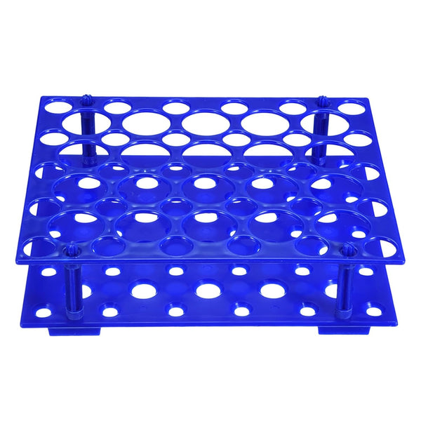 YOKIVE Polypropylene Test Tube Rack Holder, 50-Sockets for 0.5ml, 1.5ml, 1.8ml, 10ml, 15ml, 50ml Lab Test Tube (Purple)