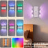 zuduoeoa Set 2, 7-Colors Motion Sensor Wall Light of RGB Rechargeable Battery Operated Wireless Wall Sconce, Magnetic