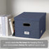 Collapsible File Organizer Storage Box for Office, Document Organizer with Lids, Easy Slide, Navy Blue