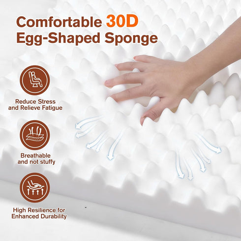 Wibeelee 19.7 19.7 Inches, 4.3 Inch Brown Egg Crate Foam Recliner Cushion with Back Support, x Thick Seat, Reduces