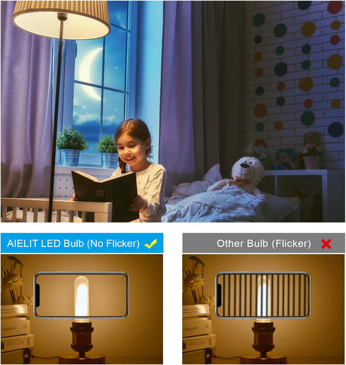 T10/T30 Bulb 25 2700K, 200 E26 2W Dimmable Bulbs, Bulb 3-Pack Frosted LED Light Watt Equivalent, Warm White LM