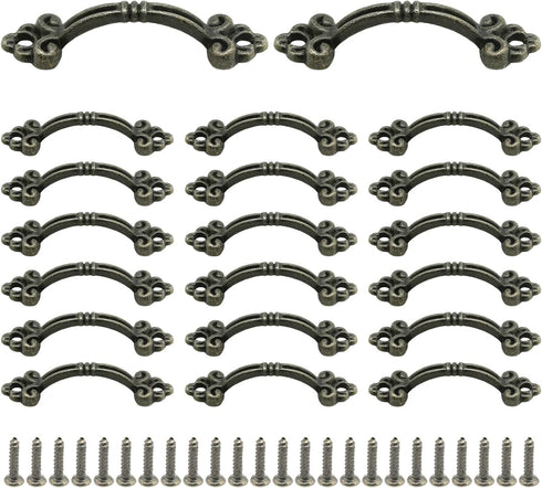 20Pcs Black Barn Door Handles, Zinc Alloy Mini Decorative Handles for Cabinet, Drawer, and Closet