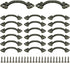 20Pcs Black Barn Door Handles, Zinc Alloy Mini Decorative Handles for Cabinet, Drawer, and Closet