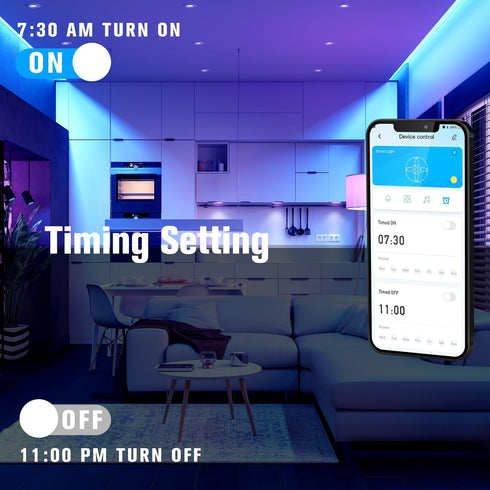 110FT (1 dalattin Led Lights for Bedroom Roll),Led Smart Strip Lights with App Control Remote Control, RGB LED Light