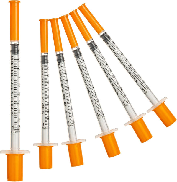 100 Pack 1ml Disposable Syringe, 32G 1cc 1/4 Inch (6mm) Lab Supplies