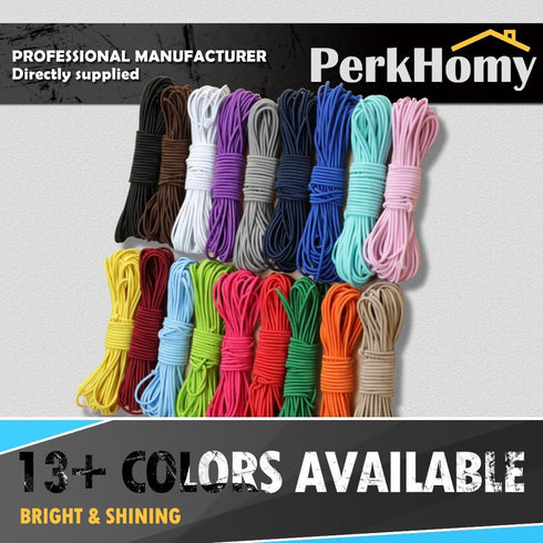PerkHomy Heavy Duty Marine Grade Bungee Shock Cord Rope, Elastic Stretch String for Kayak Strap Tarp Tie Down (Blue-1/8
