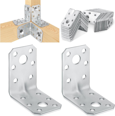 Shimeyao 50pcs 2x2x1-3/8 Steel L Bracket 1.7mm Thick Metal Angle 90 Degree