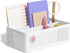 U Brands Modern Perforated Caddy, Desktop Organizer for Office Supplies, Metal, White, 1 Count